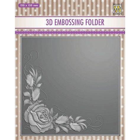 3D Embossing Folder Rose Corner EF3D012 Craftlines B V