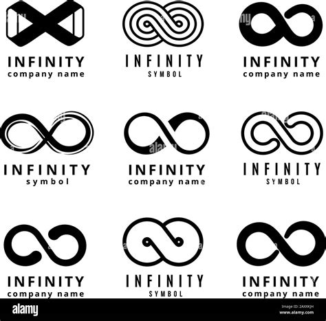 Vector Different Infinity Logos Set Infinite Cycle Emblem Infinity