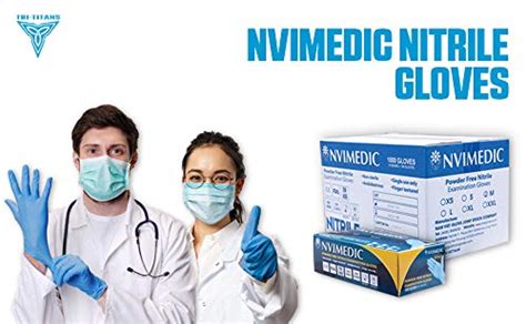 Nvimedic Nitrile Examination Gloves Powder Free Strong Safe Box