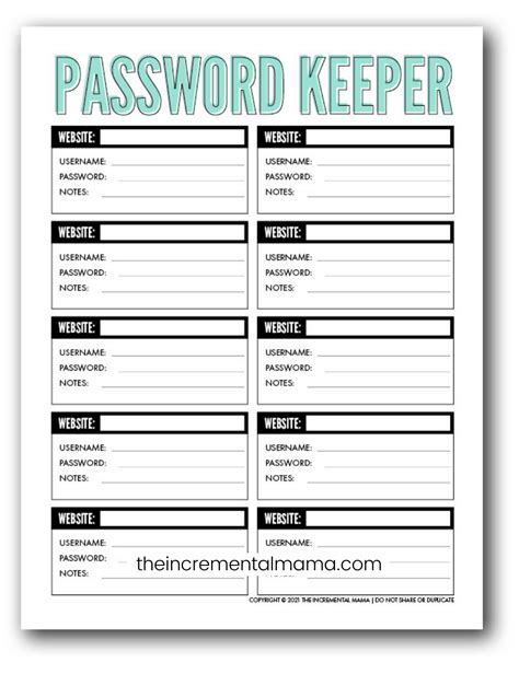 Password Log Pdf Form Fillable And Printable Keep Account Login Info