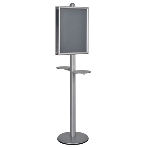 Adjustable Pedestal Sign Holder Floor Stand A2 W Shelf