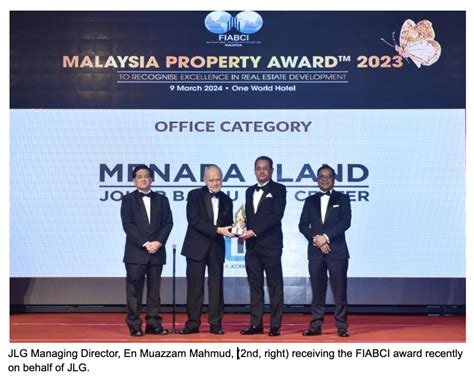 Menara JLand Celebrates Excellence With FIABCI Malaysia Property Award