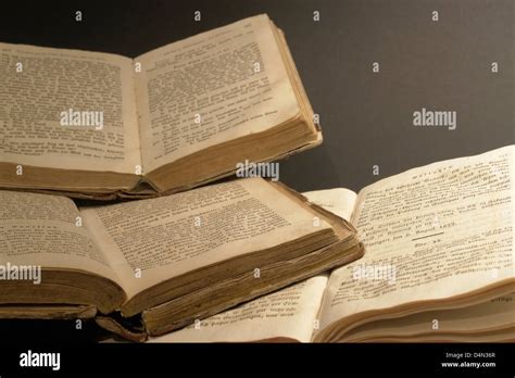 detail studio photography showing a stack of historic books Stock Photo ... 