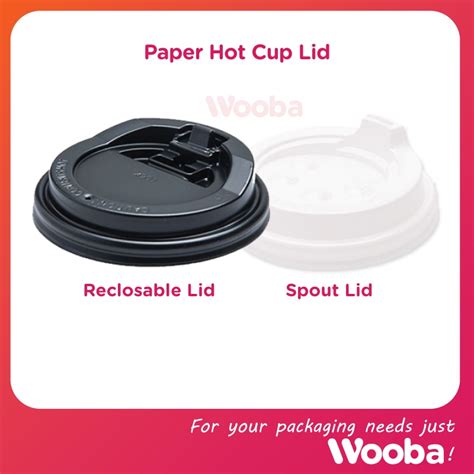 50pcs Paper Hot Cup Lid Black White Reclosable Spout Shopee Malaysia