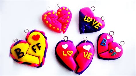 Polymer Clay Tutorial BFF Heart Charm DIY How To Make Tutorial