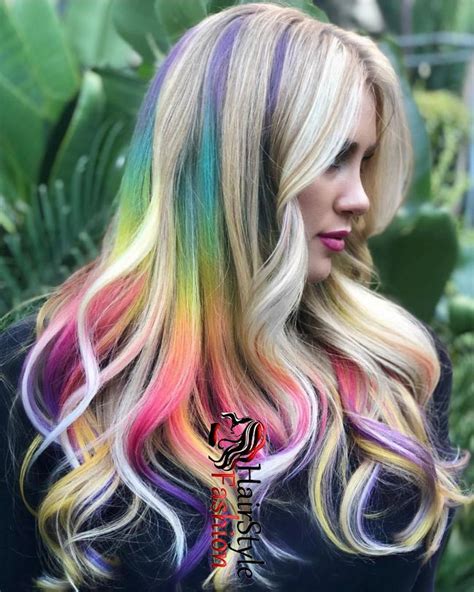 Hidden Rainbows ☁️ Rainbow Hair Color Hair Color Crazy Hair Color