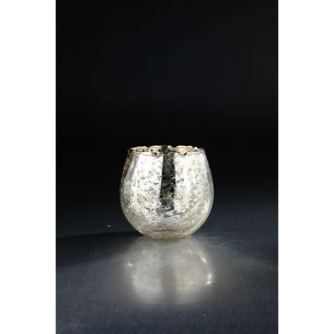 5 Silver Gold Round Crackle Glass Votive Holder Wilford And Lee Home Accents