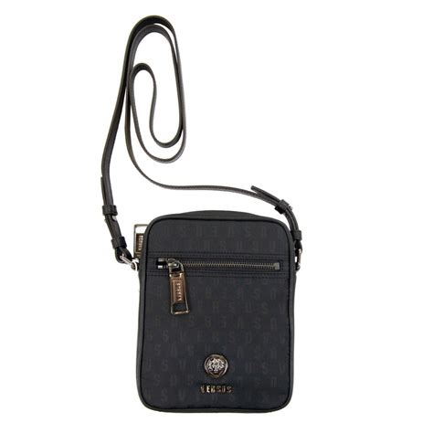 Versace Versus Versus Nylon Jacquard Messenger Bag Black Onu