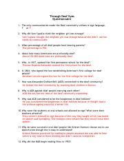 Through Deaf Eyes Questionnaire Pdf Through Deaf Eyes Questionnaire 1