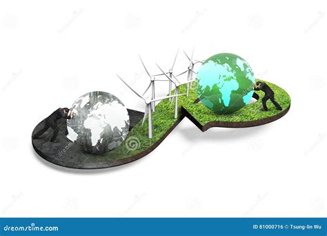 Circular Economy Line Infographic In Green Icons Diagram Sustainable