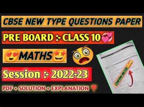 Class Maths Pre Board Question Paper Cbse Pre Board