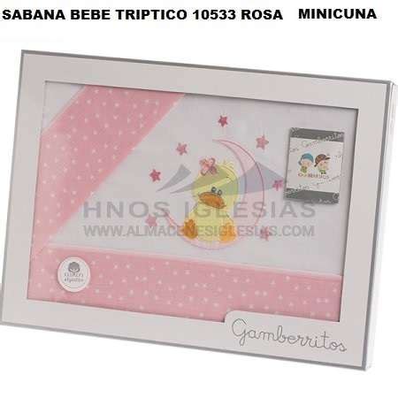 SABANA BEBE TRIPTICO MINI CUNA 10533 ROSA HNOS IGLESIAS Almacén de