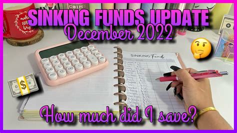 SINKING FUNDS UPDATE DECEMBER 2022 CASHENVELOPESYSTEM YouTube