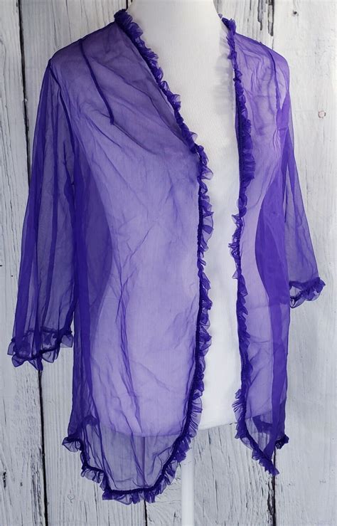 Vintage Nancy King Lingerie Sheer Sleep Makeup Jacket Gem