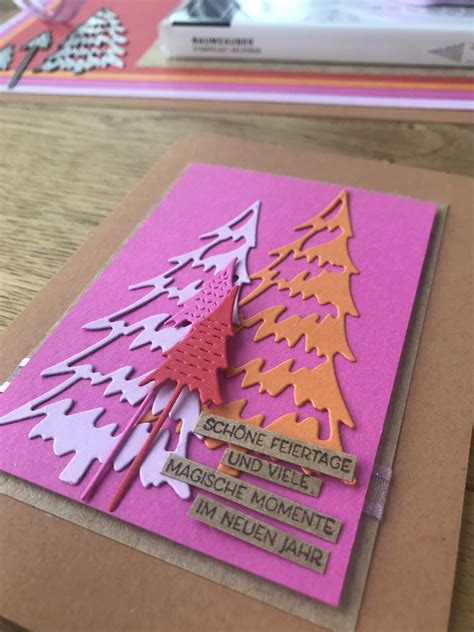 Weihnachtskarten Mit Dem Produktpaket Baumzauber Von Stampin Up