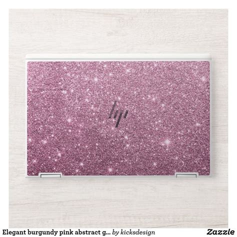 Elegant burgundy pink abstract girly glitter HP laptop skin | Zazzle