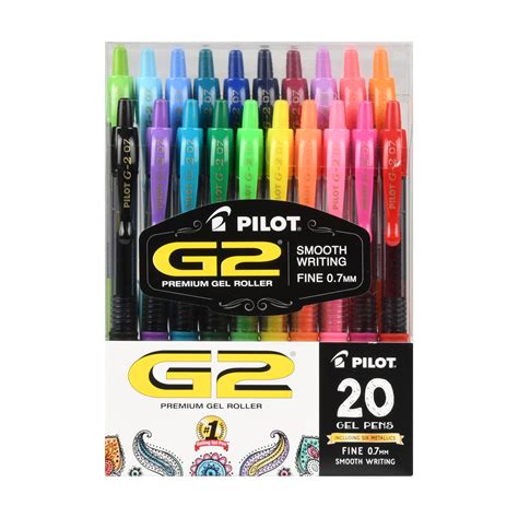 Pilot G2 Premium Gel Ink Pens Fine Point Asst 20 Pack 995510528