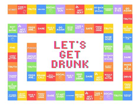 Lets Get Drunk Drinking Board Game Printable Drinking Etsy