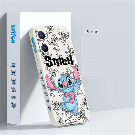 Disney Stitch Funda De Silicona L Quida Para Tel Fono Carcasa Bonita De