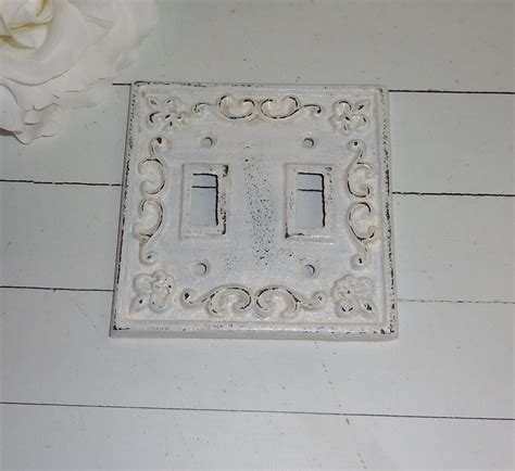 White Decorative Light Switch Plate Double Switch Cover