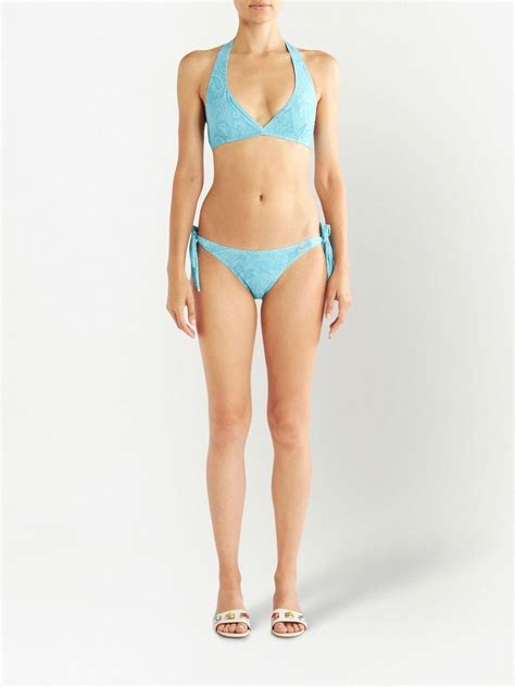 Etro Paisley Print Triangle Bikini Set Farfetch