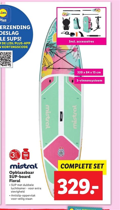 Mistral Opblaasbaar SUP Board Floral Aanbieding Bij Lidl