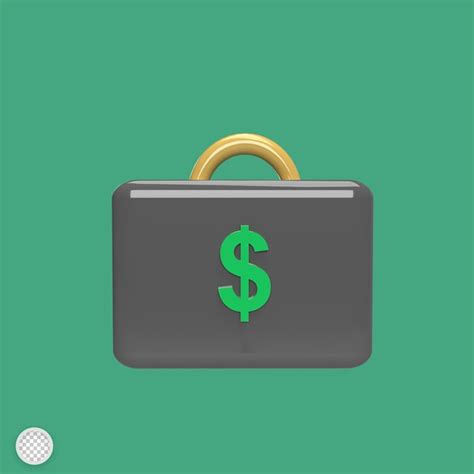 Premium Psd Suitcase With Icon Dollar D Model Cartoon Style Render