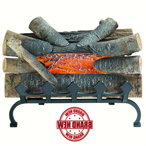 ELECTRIC FIREPLACE LOGS Fake Wood Burning Insert Crackling