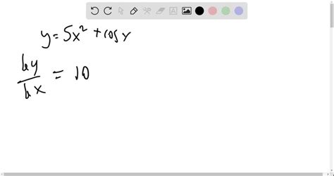 Solved Find Dy Dx For The Following Functions Y X Cosx