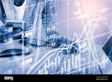 Stock Market Or Forex Trading Graph And Candlestick Chart Suitable For