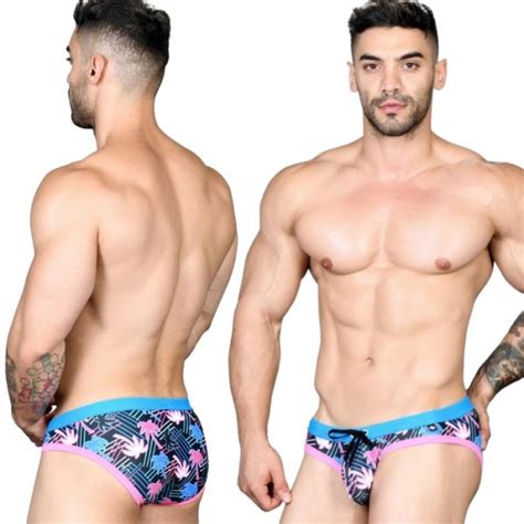 アンドリュークリスチャン男性水着 ブーメラン ビキニ 競泳パンツ Neon Palms Bikini メンズランウェイ