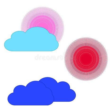 Clouds Sun Cartoon. Cute Summer Wallpaper. Vector Illustration. Stock ...