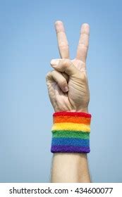 Gay Athletes Making Peace Sign Power Stock Photo Shutterstock