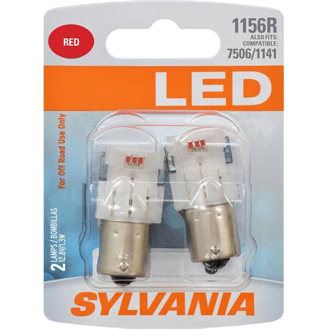 2 Pk Sylvania 1156 Red Led Automotive Bulb