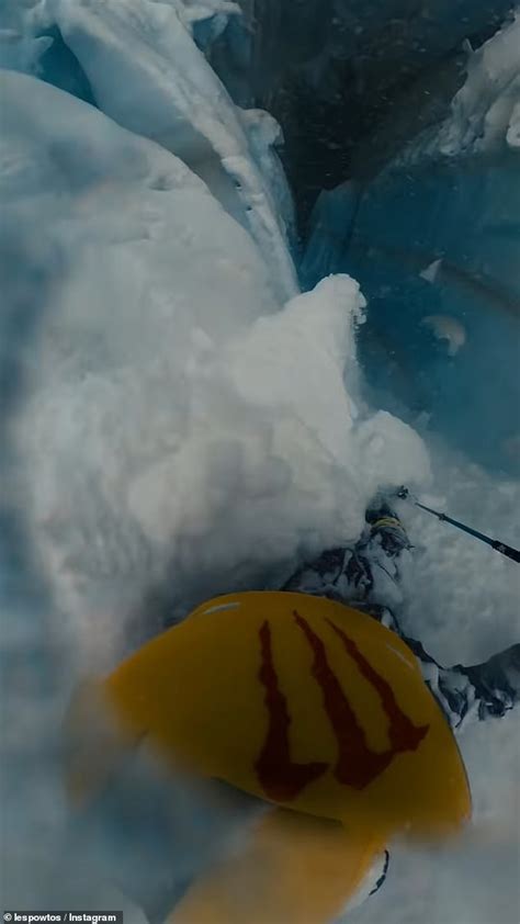 Moment French Skier Falls Into Massive Crevasse In French Alps Daily