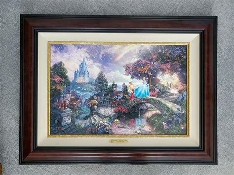 Thomas Kinkade Disney Cinderella Wishes Upon A Dream Rare Sp Canvas