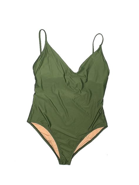 J Crew Solid Green One Piece Swimsuit Size 16 64 Off Thredup