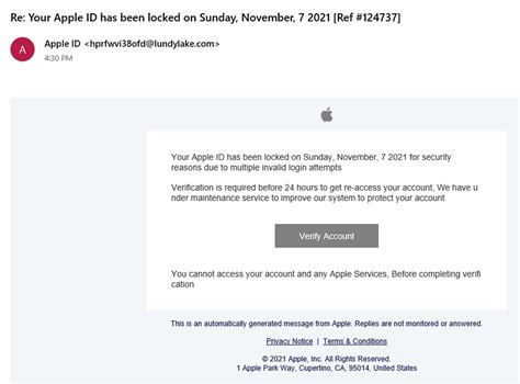 Apple ID Phishing Scams: Code / Password Reset Email & Fake Security