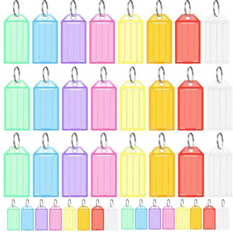 Tough Plastic Key Tags Boriyuan 40 Pcs Colored Identifier ID Keychain