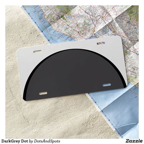 Darkgrey Dot License Plate Dark Grey Black And White Dots Zazzle