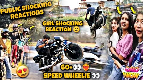 Public Wheelie Stunt Reaction👀 Girl Shocking Reaction Stunt😍 Wheelie Stunt Girlreaction