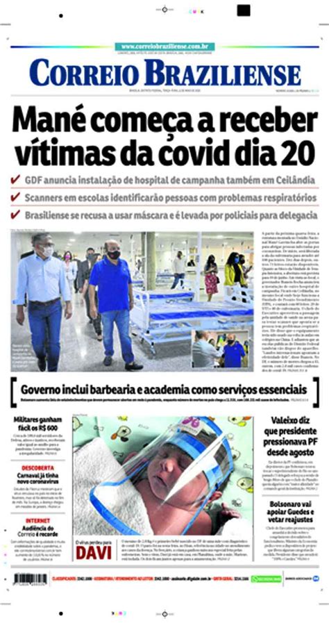 Confira A Capa Do Jornal Correio Braziliense Do Dia 12 05 2020