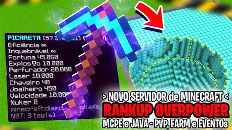 Novo Servidor De Rankup Overpower Para Minecraft Java E Mcpe