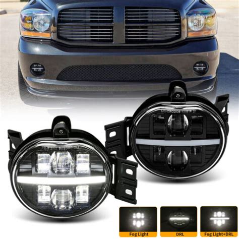 Pair Led Fog Lights Drl For 2002 2008 Dodge Ram 1500 2003 2009 Ram 2500 3500 Ebay