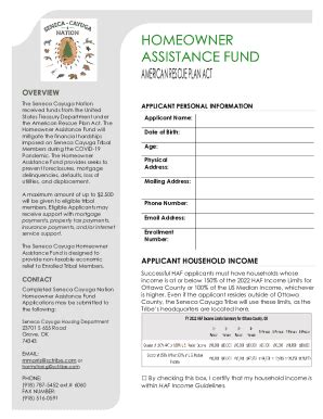 Fillable Online Homeowner Assistance Fund Fax Email Print Pdffiller