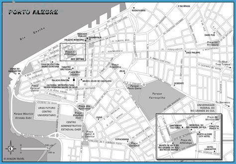 Porto Alegre Map Tourist Attractions - TravelsFinders.Com