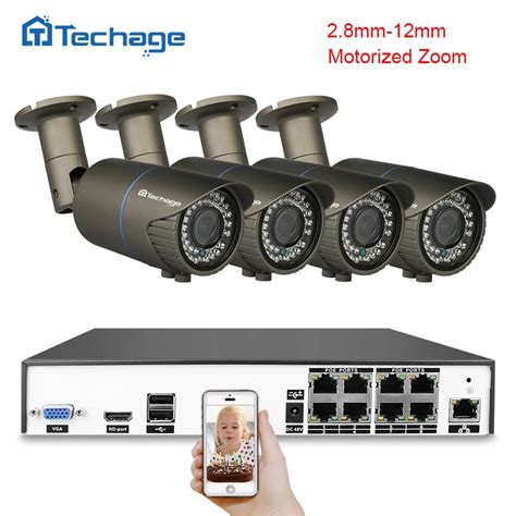 Techage H Mp Poe Cctv Security System Ch Poe Nvr Mm Mm