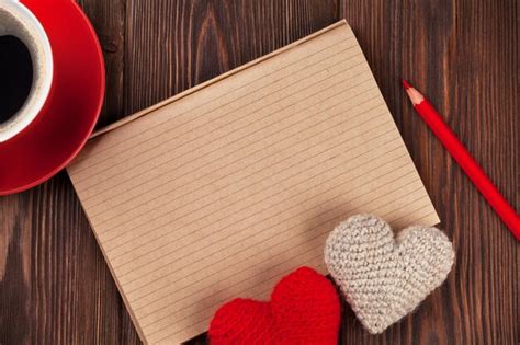 Premium Photo Valentines Day Toy Hearts And Notepad For Your Text