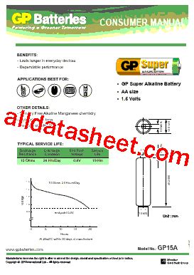 GP15A Datasheet(PDF) - GPB International Limited.