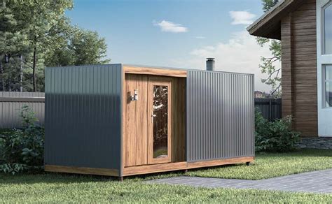 Проект каркасной бытовки в стиле Барнхаус 5×2,4 м, построить каркасную ...